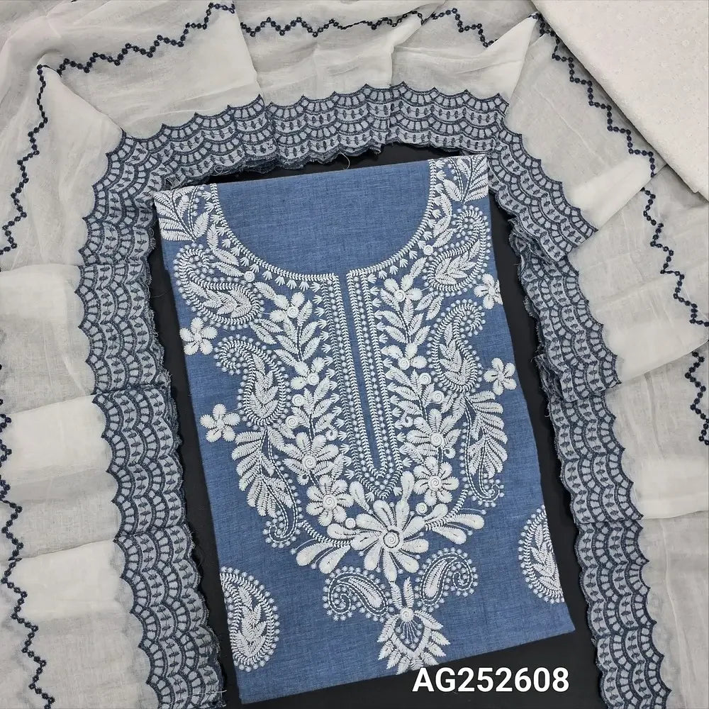 Denim blue pure cotton salwar material ag252608 Neidhal