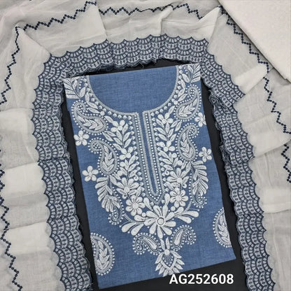 Denim blue pure cotton salwar material ag252608 Neidhal