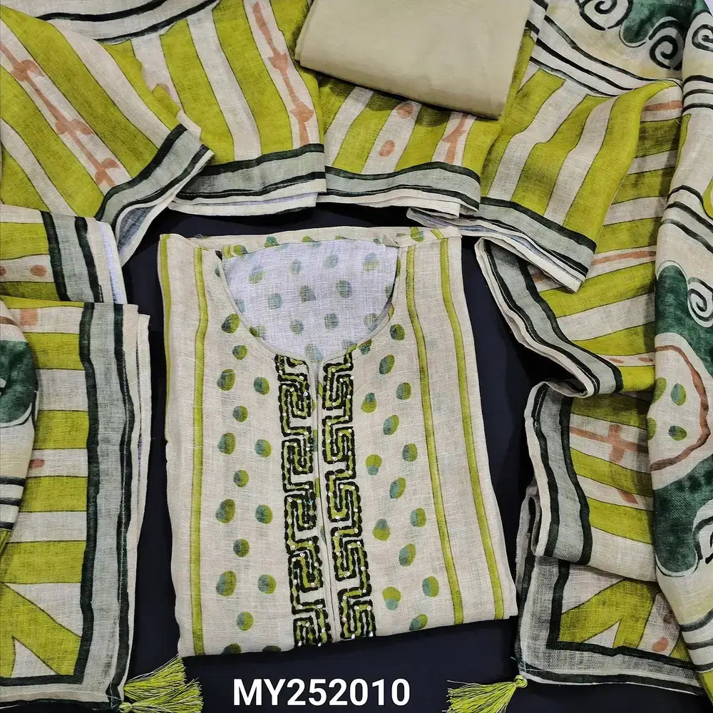 designer green linen salwar material my252010-Neidhal