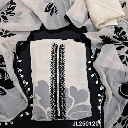 Designer half white digital printed organza salwar material jl250120-Neidhal