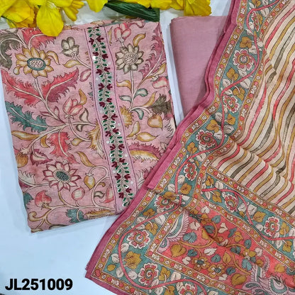 Designer pastel pink premium slub silk cotton salwar material jl251009-Neidhal
