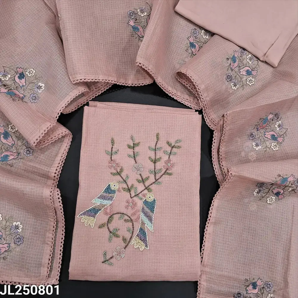 Designer peachish pink premium kota salwar material jl250801-Neidhal