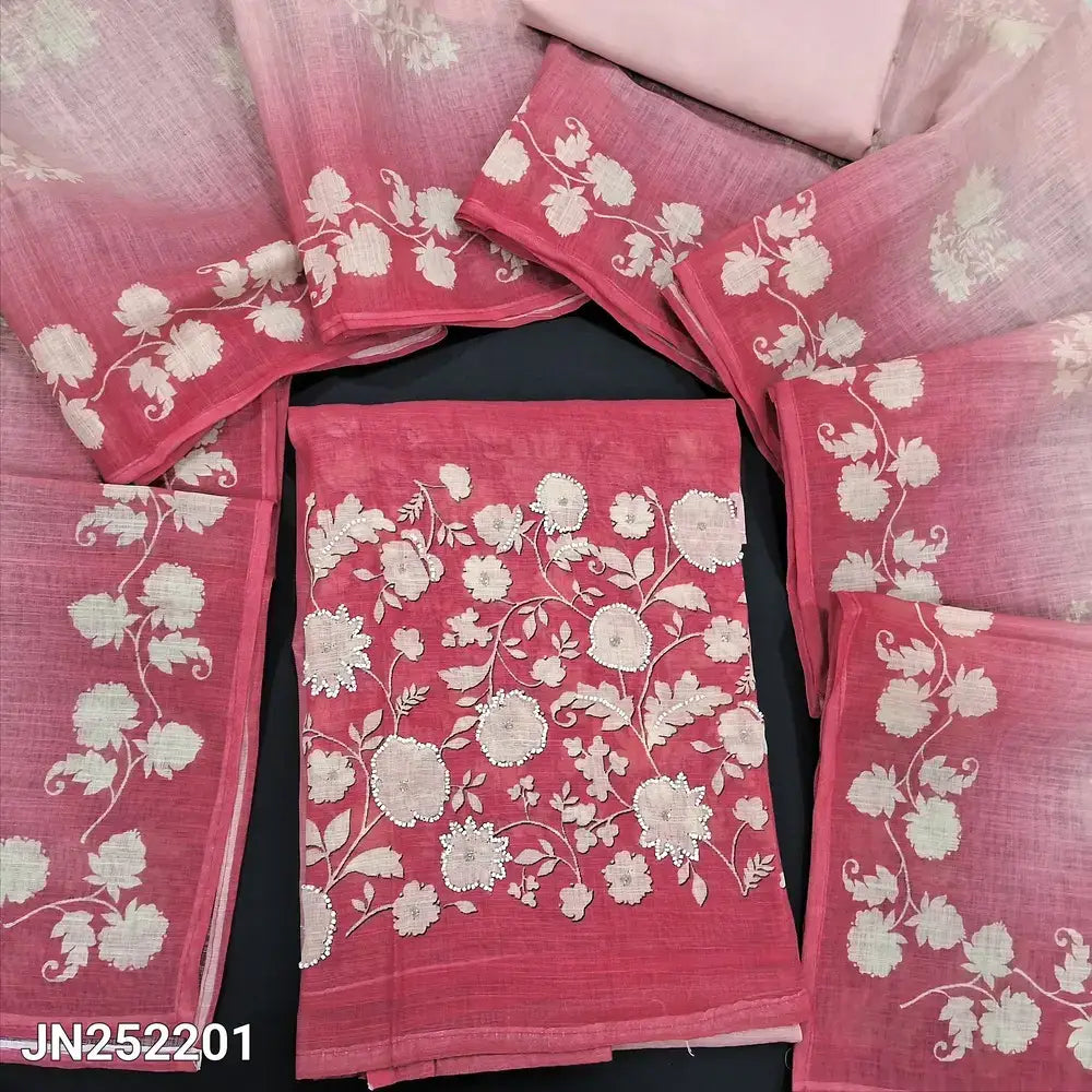 Designer pink premium linen salwar material jn252201-Neidhal