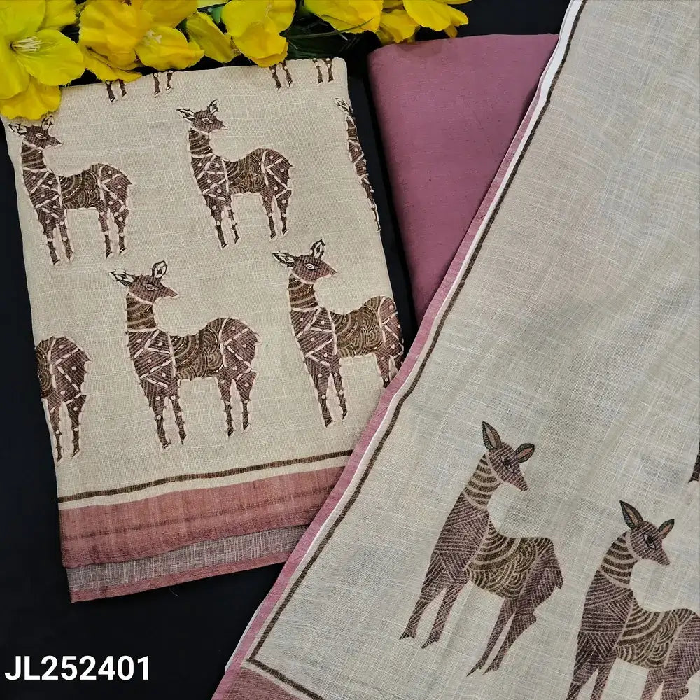 Designer rich beige tissue linen salwar material jl252501-Neidhal