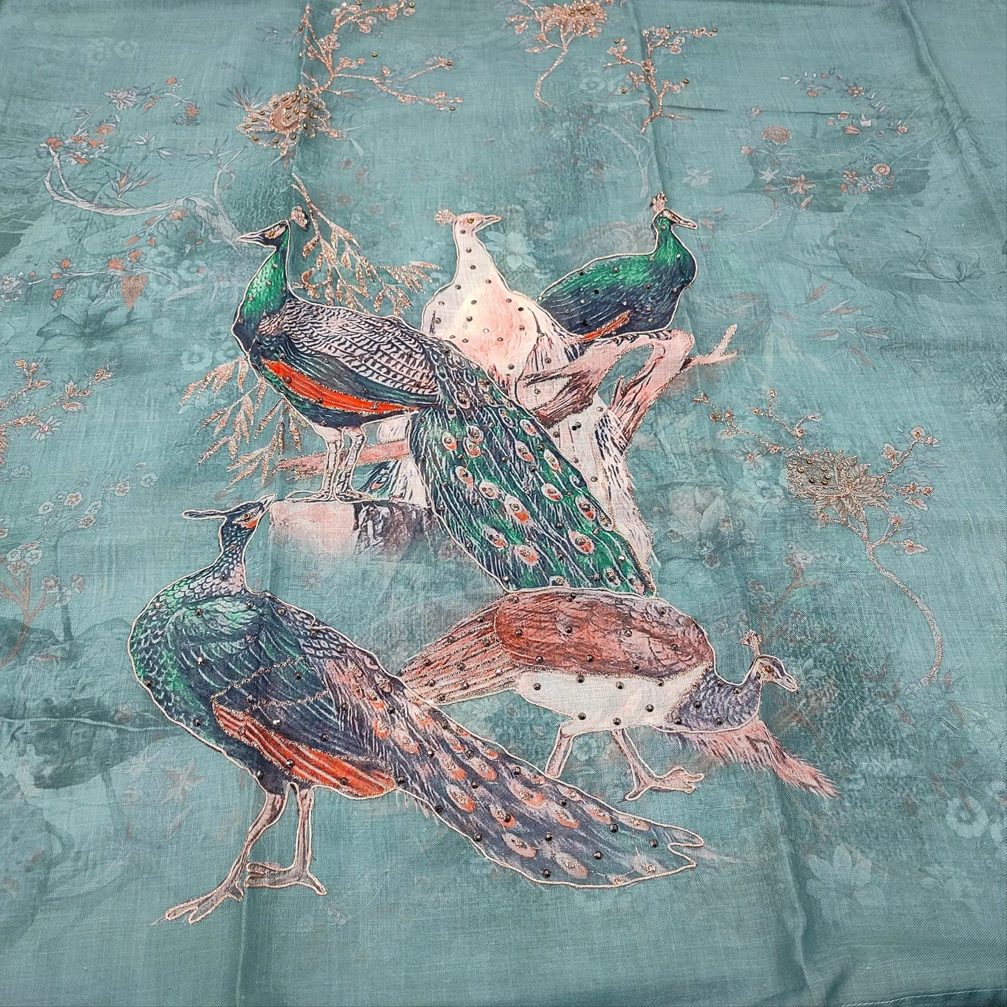 Digital printed semi linen salwar material mr251203-Neidhal