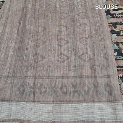 Digital printed slub silk cotton saree ns186-Neidhal