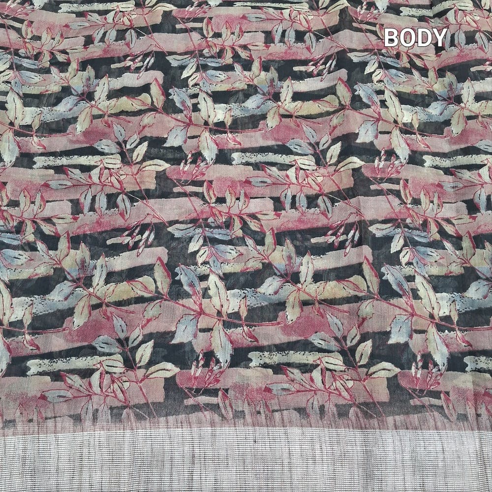 Digital printed slub silk cotton saree ns186-Neidhal