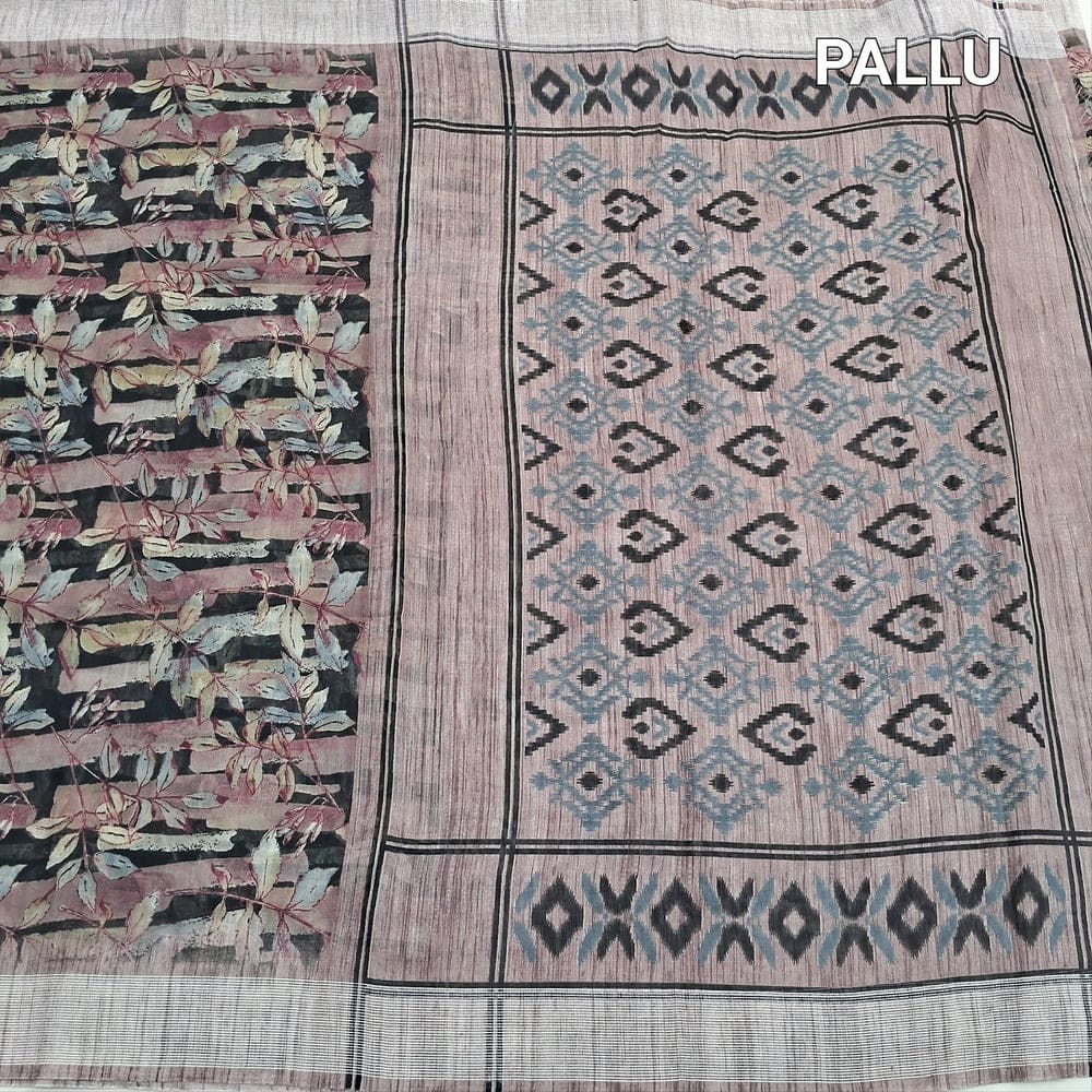 Digital printed slub silk cotton saree ns186-Neidhal