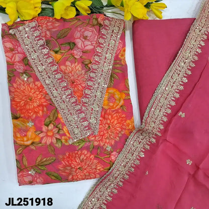 Floral printed pure organza salwar material jl251918-Neidhal