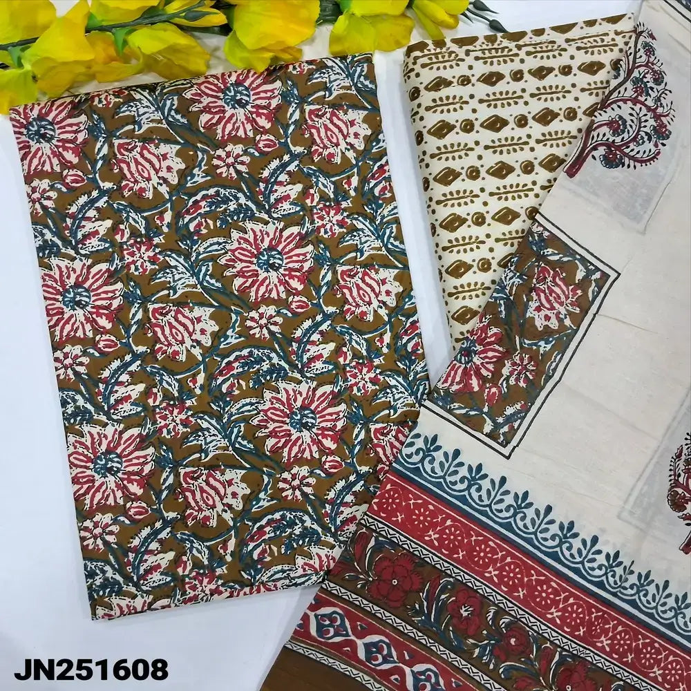Floral printed pure soft cotton salwar material jn251608-Neidhal
