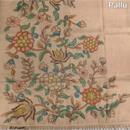 Golden beige printed tissue silk cotton saree ns110-Neidhal