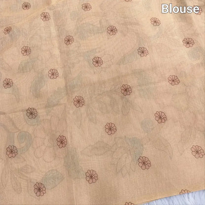 Golden beige printed tissue silk cotton saree ns110-Neidhal