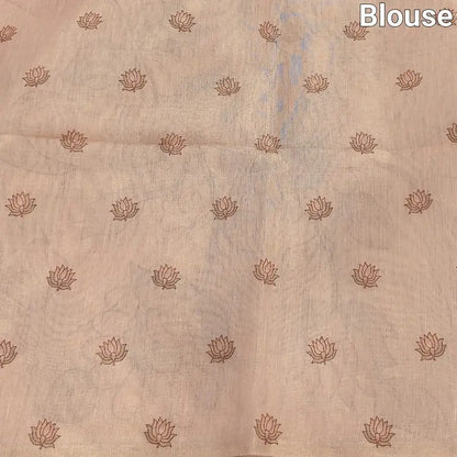 Golden beige printed tissue silk cotton saree ns169-Neidhal