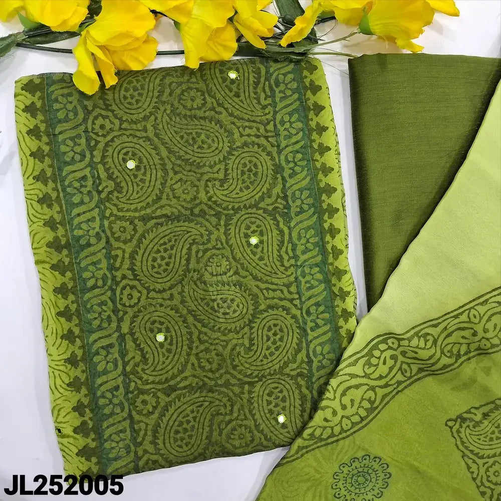 Green block printed semi georgette salwar material jl252005-Neidhal