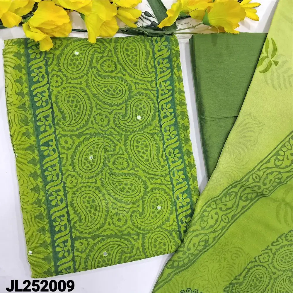 Green block printed semi georgette salwar material jl252009-Neidhal
