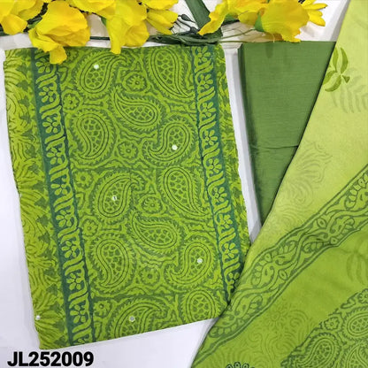 Green block printed semi georgette salwar material jl252009-Neidhal