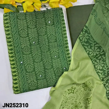 Green block printed semi georgette salwar material jn252310-Neidhal