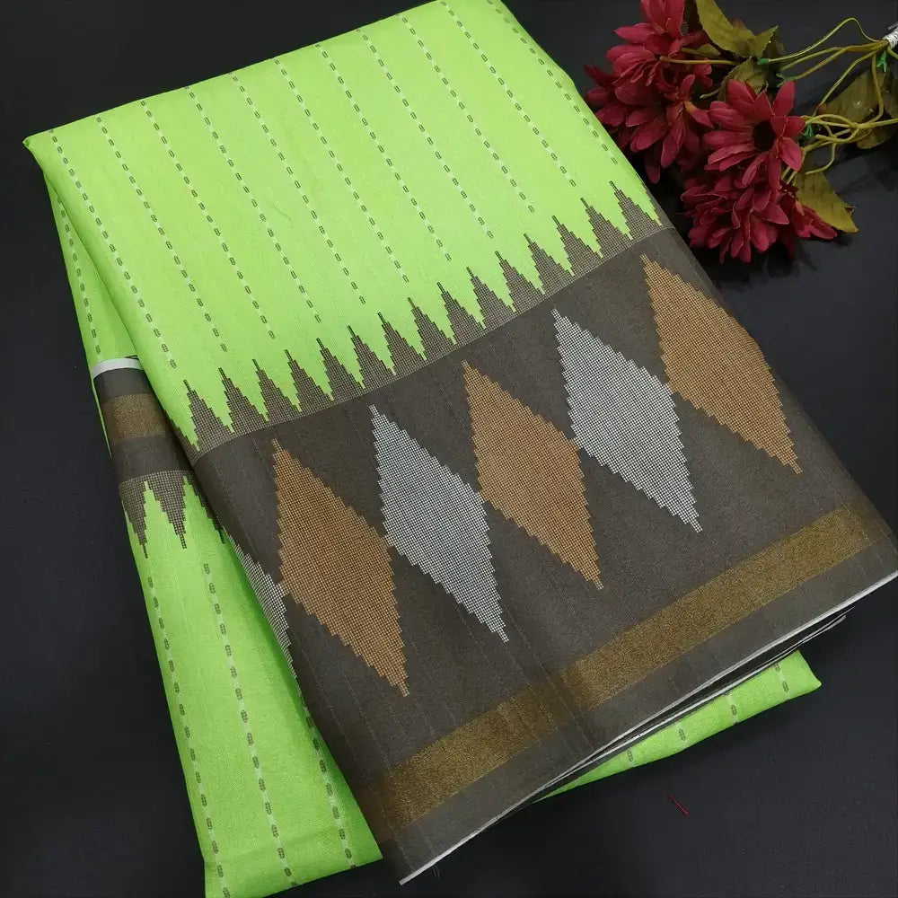 Green chappa silk saree ns129-Neidhal