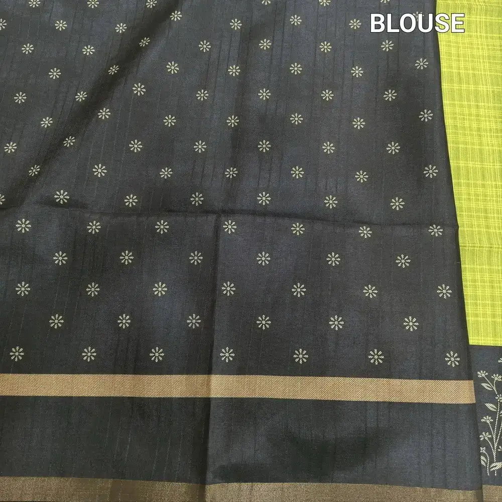 Green checkered printed fancy chappa silk saree ns180-Neidhal