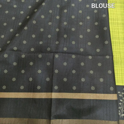 Green checkered printed fancy chappa silk saree ns180-Neidhal
