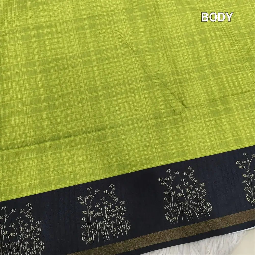 Green checkered printed fancy chappa silk saree ns180-Neidhal
