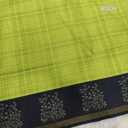Green checkered printed fancy chappa silk saree ns180-Neidhal