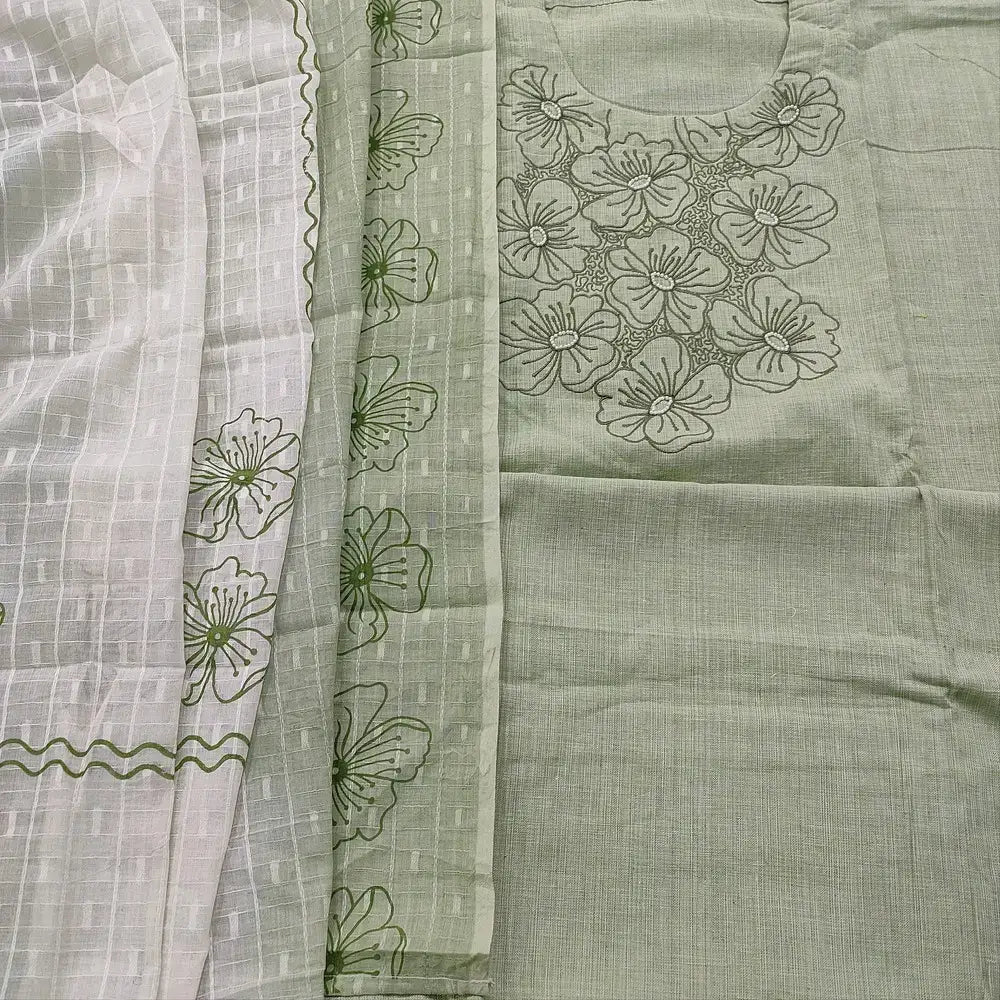 Green cotton salwar material ap251017-Neidhal