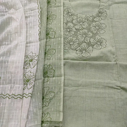 Green cotton salwar material ap251017-Neidhal