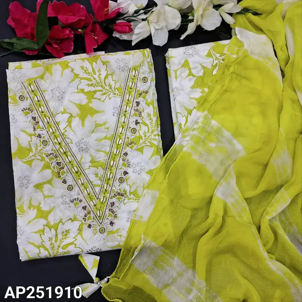 Green designer cotton salwar material ap251910-Neidhal