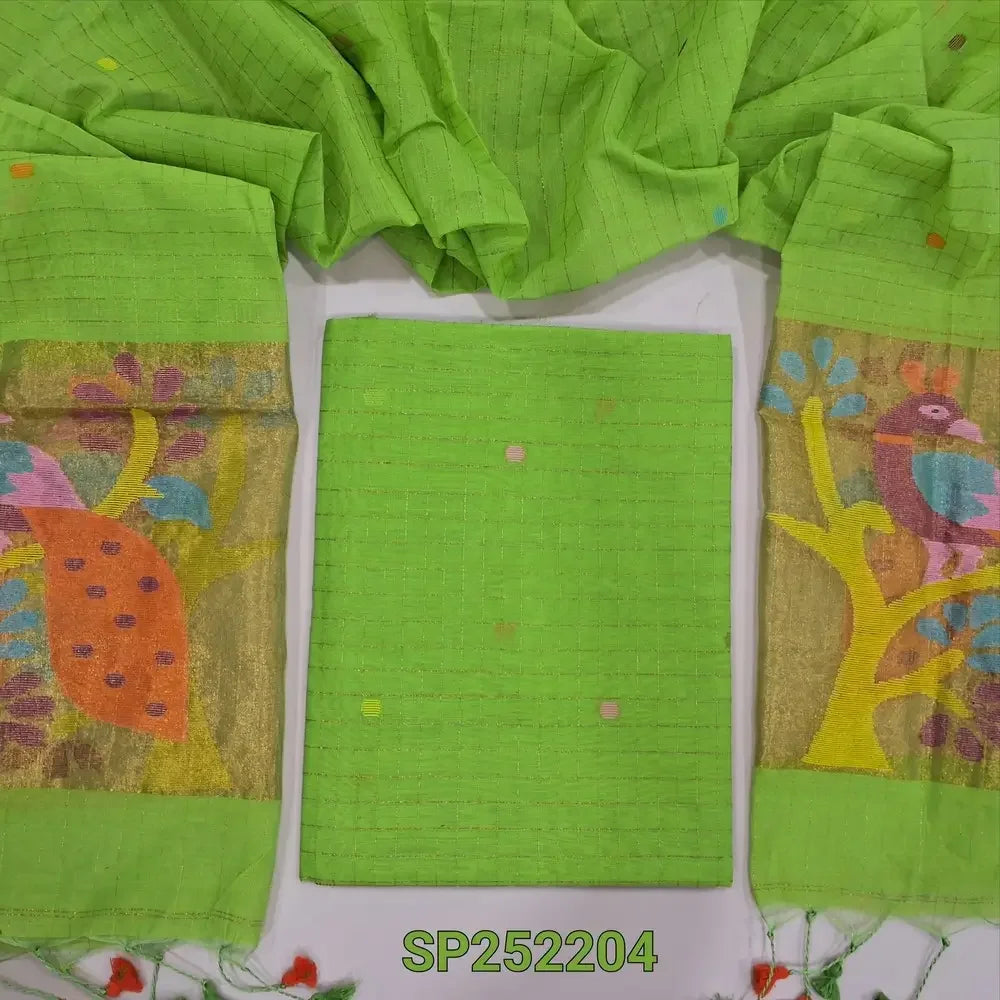 Green designer muslin jamdani salwar material SP252204-Neidhal