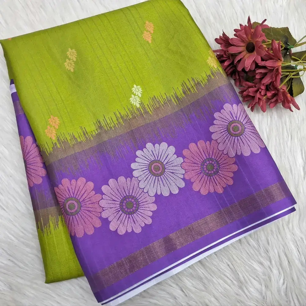 Green digital printed fancy chappa silk saree ns162-Neidhal