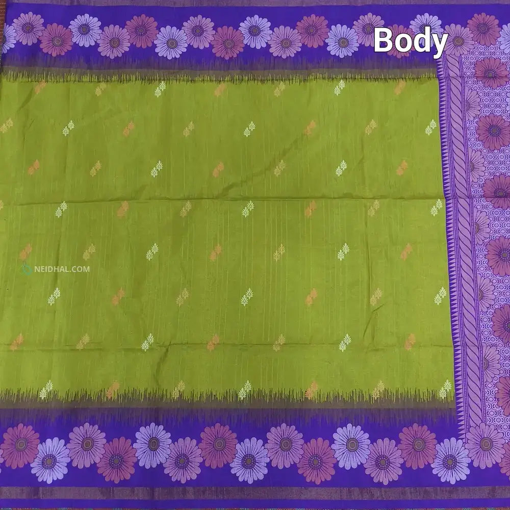 Green digital printed fancy chappa silk saree ns162-Neidhal