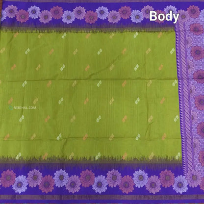 Green digital printed fancy chappa silk saree ns162-Neidhal