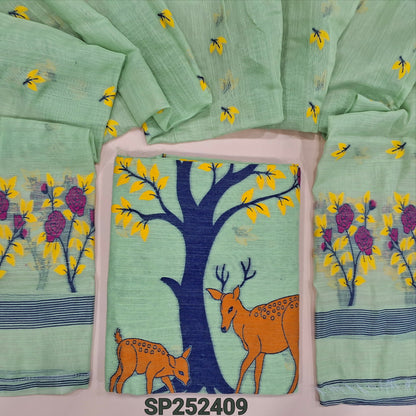 Green fancy slub silk cotton salwar material SP252409-Neidhal