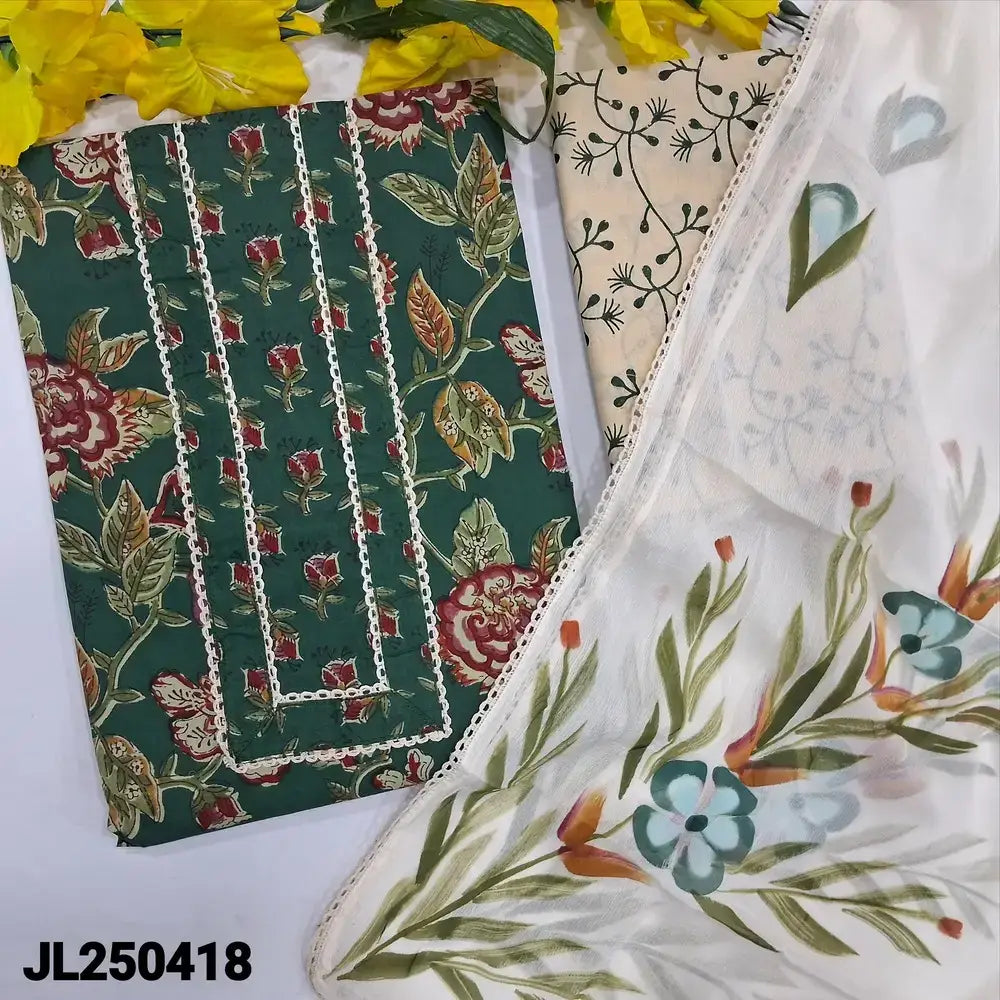 Green floral printed soft cotton salwar material jl250418-Neidhal
