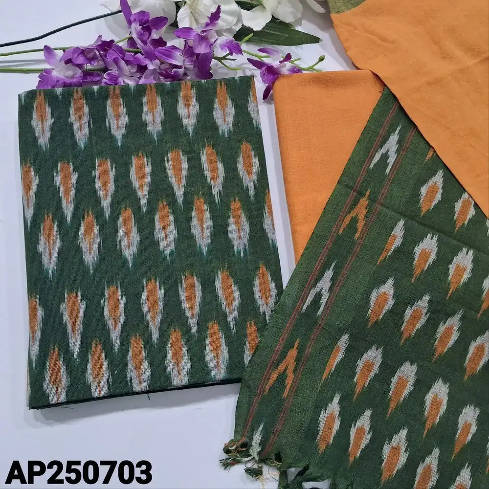green handloom cotton salwar material ap250703-Neidhal
