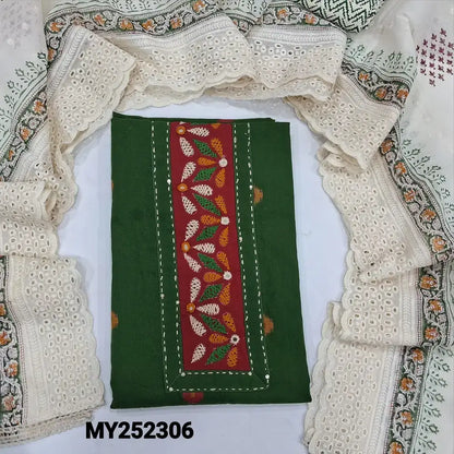 Green handloom cotton salwar material my252306-Neidhal