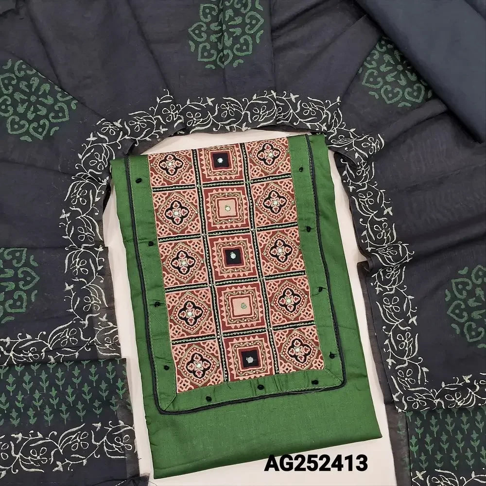 Green jam cotton salwar material ag252413 Neidhal
