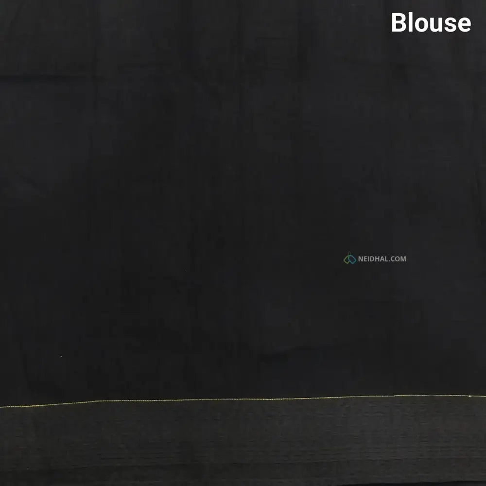 CODE NS11: Green jamdani hand woven soft silk cotton saree(thin& light weight)black hand woven rich pallu with tassels