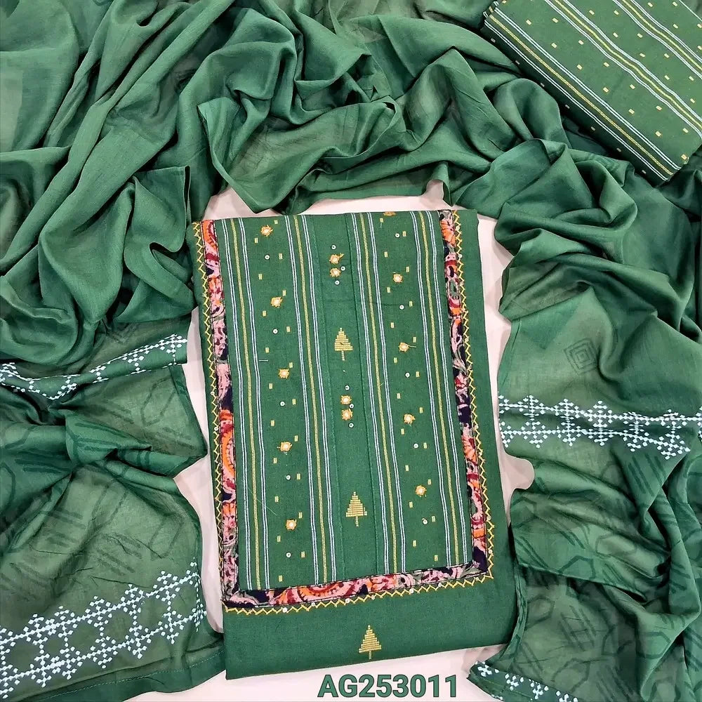 Green premium handloom cotton salwar material ag253011 Neidhal