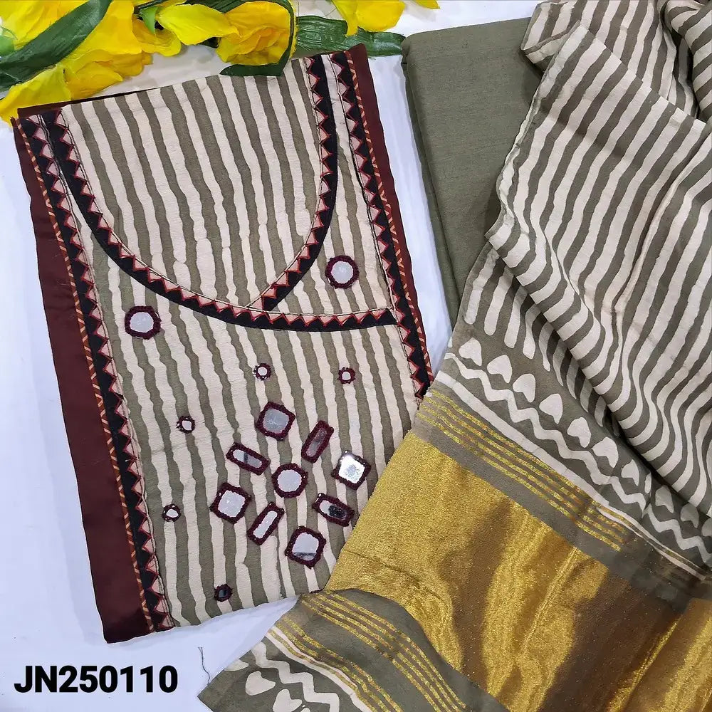 Green premium satin cotton salwar material jn250110-Neidhal