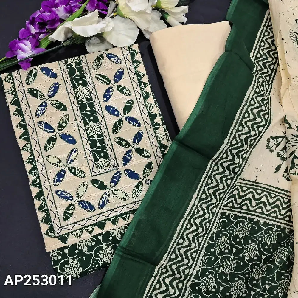 Green printed cotton salwar material ap253011-Neidhal
