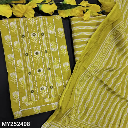 Green printed cotton salwar material my252408-Neidhal