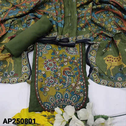 Green printed dola silk salwar material ap250801-Neidhal