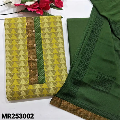 Green printed handloom cotton salwar material mr253002-Neidhal