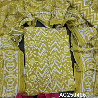 Green printed pure cotton salwar material ag250406-Neidhal