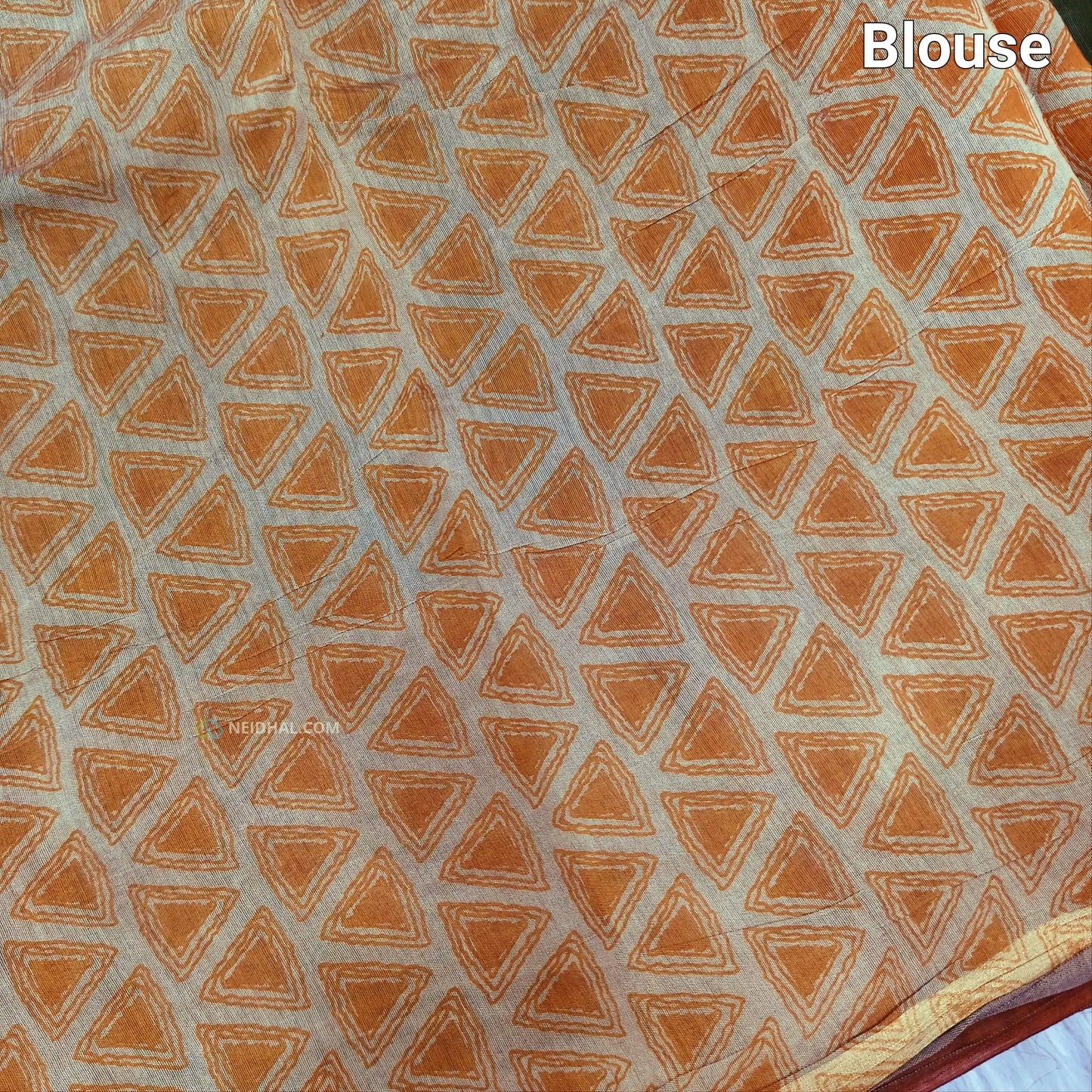 Green printed semi chanderi silk cotton saree ns66-Neidhal