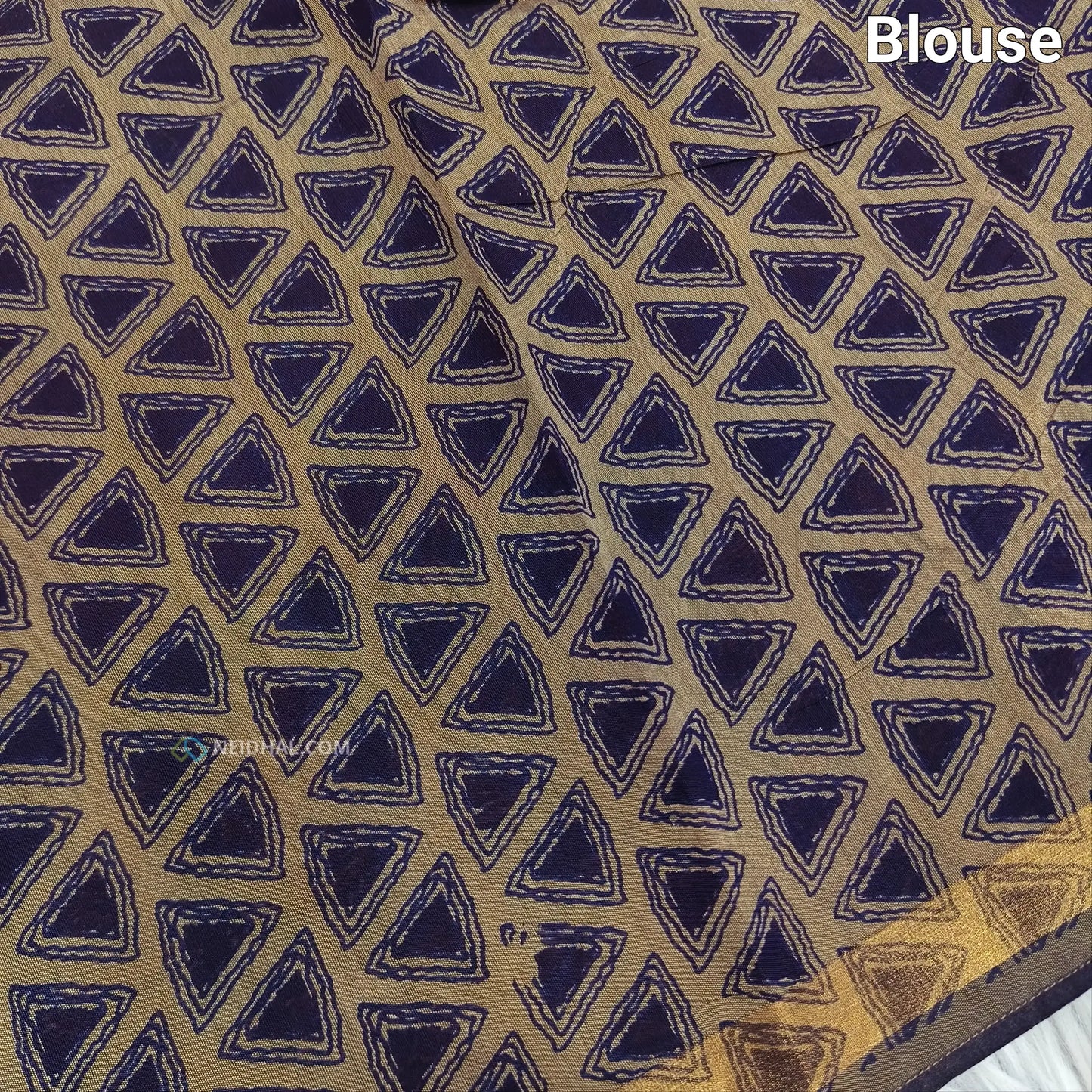 Green printed semi chanderi silk cotton saree ns66-Neidhal