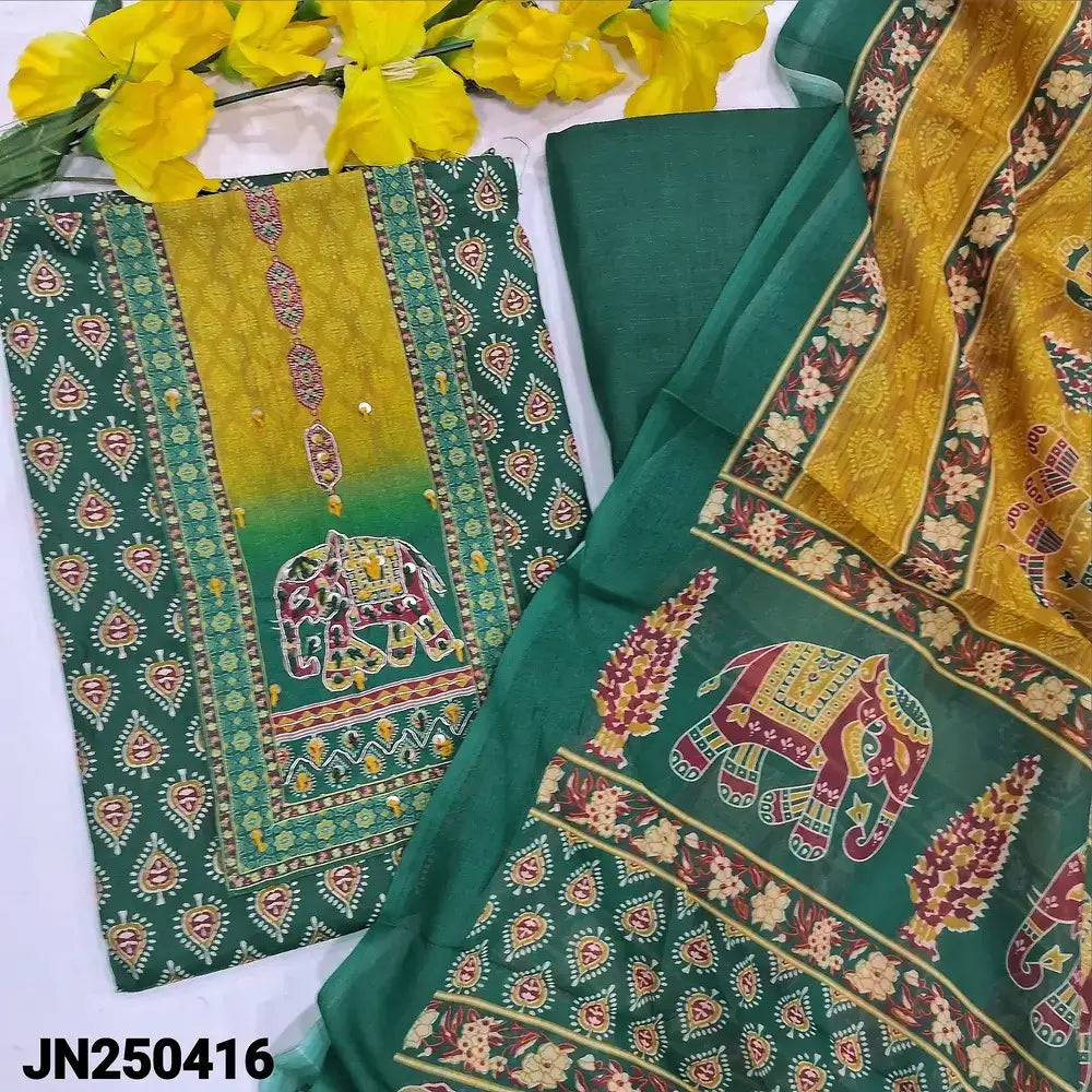 Green printed soft cotton salwar material jn250416-Neidhal