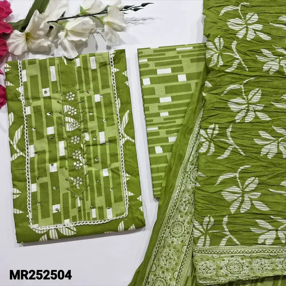 Green printed soft cotton salwar material mr252504-Neidhal